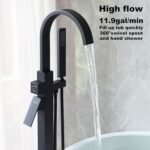 Freestanding Tub Faucets Black Bathtub Fillers Floor Mounted Mount Faucet Filler For Tubs Bathtubs High Flow 11.9GPM Bathroom With Handheld Shower