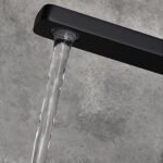 Split Bathtub Faucet, All Copper Four-Piece Basin Faucet, Tub Side Cold and Hot Water Mixer Tap, Square Single Handle Faucet Bathroom Shower,Elegant black - Image 3