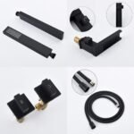 Bathroom Hot & Cold Water Tank Side Shower Head Full Copper Black Swivel Three Hole Four Hole Split Seated Bathtub Faucet - Image 8