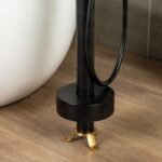 Contemporary Single Handle Floor Mount Freestanding Tub Filler Faucet with Hand Shower in Brushed Nickel Finish - Image 8