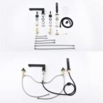 Black Bathtub Faucet, All-Copper Four-Piece Cold and Hot Water Mixer Tap, Split Type Tub-Side Shower Faucet, 360°Rotation Athroom Faucet Shower Set - Image 7