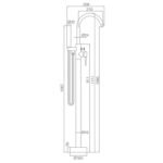 Freestanding Bathtub Faucet Tub Floor Mount Bathroom Faucets Brass Single Handle with Hand Shower High Flow Rate Max 6 GPM - Image 6