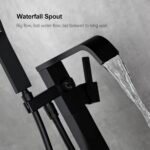 Freestanding Bathtub Faucet Tub Filler Floor Mount Bathroom Faucets Brass Single Handle with Hand Shower - Image 29