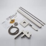 Thermostatic Freestanding Bathtub Faucet Waterfall Tub Filler Brushed Nickel Floor Mount Brass Bathroom Faucets with Hand Shower - Image 23