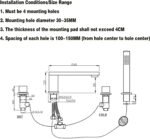 Black Bathtub Faucet, All-Copper Four-Piece Cold and Hot Water Mixer Tap, Split Type Tub-Side Shower Faucet, 360°Rotation Athroom Faucet Shower Set - Image 6