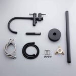 Freestanding Tub Faucet 2 Handle Bathtub Filler Faucet with Hand Shower Floor Mounted Tub Filler in Matte Black - Image 6