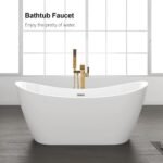 Freestanding Bathtub Faucet Tub Filler Floor Mount Bathroom Faucets Brass Single Handle with Hand Shower - Image 26