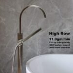 Freestanding Tub Faucets Black Bathtub Fillers Floor Mounted Mount Faucet Filler For Tubs Bathtubs High Flow 11.9GPM Bathroom With Handheld Shower - Image 14