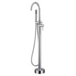 Freestanding Tub Faucet 2 Handle Bathtub Filler Faucet with Hand Shower Floor Mounted Tub Filler in Matte Black - Image 2