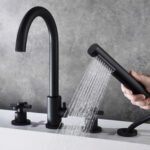 Full copper bathroom basin hot and cold water faucet household basin sink washbasin telescopic handheld shower splash-proof - Image 2