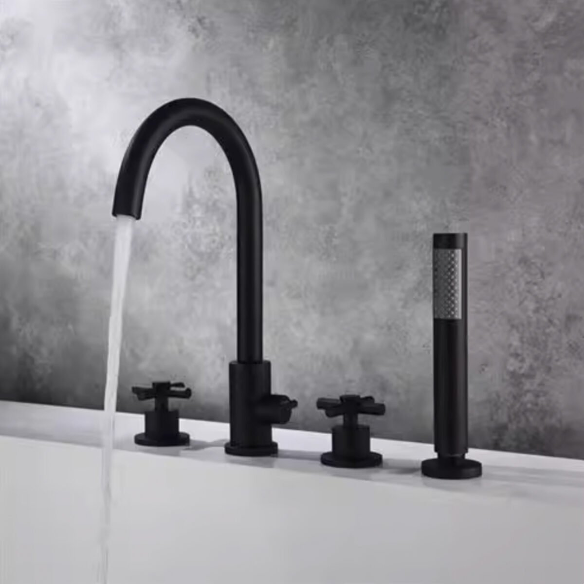 Full copper bathroom basin hot and cold water faucet household basin sink washbasin telescopic handheld shower splash-proof - Image 1