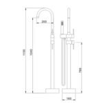 Contemporary Single Handle Floor Mount Freestanding Tub Filler Faucet with Hand Shower in Brushed Nickel Finish - Image 7