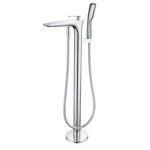 Electroplating bathroom bathroom barrel cylinder side hot and cold shower shower bathtub column full copper faucet