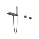 Copper Built-In Bathtub Faucet Large Panel Spout Unique Square Handle Design - Image 3