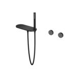 Copper Built-In Bathtub Faucet Large Panel Spout Unique Square Handle Design - Image 5