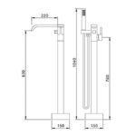 Freestanding Bathtub Faucet Tub Filler Floor Mount Bathroom Faucets Brass Single Handle with Hand Shower - Image 3