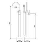 Freestanding Tub Filler Bathtub Faucet Chrome Floor Mounted Faucets with Hand Shower - Image 3