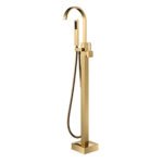 Freestanding Tub Faucets Black Bathtub Fillers Floor Mounted Mount Faucet Filler For Tubs Bathtubs High Flow 11.9GPM Bathroom With Handheld Shower - Image 2