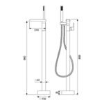 Thermostatic Freestanding Bathtub Faucet Waterfall Tub Filler Brushed Nickel Floor Mount Brass Bathroom Faucets with Hand Shower - Image 2