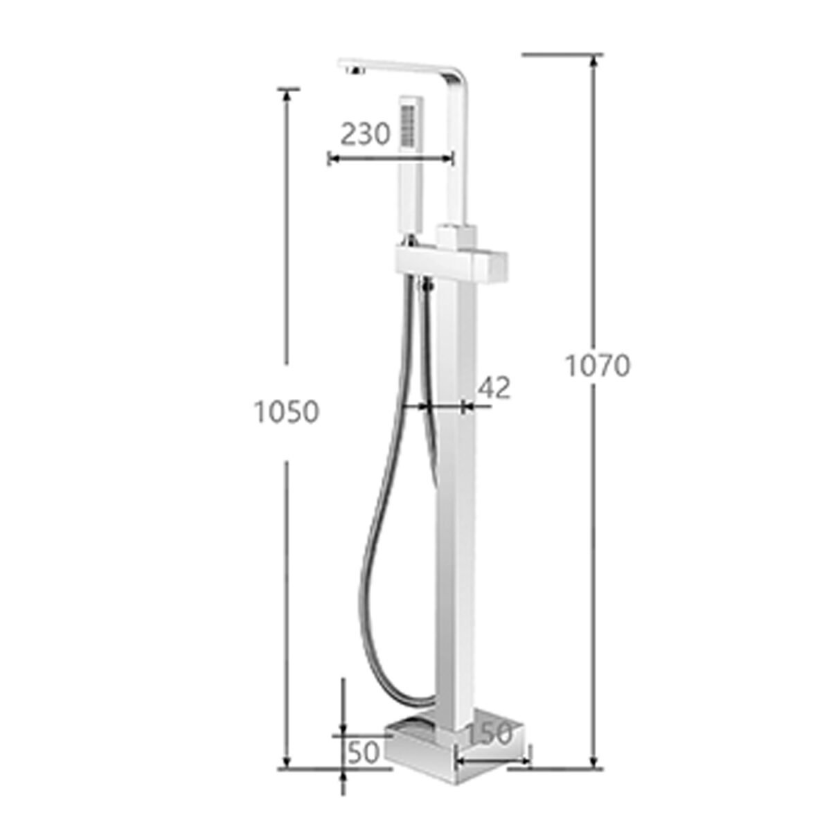 Full copper bathtub faucet floor standing mixing valve mixer for cylinder side shower faucet set - Image 4