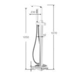 Full copper bathtub faucet floor standing mixing valve mixer for cylinder side shower faucet set - Image 4