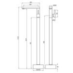 Hotel floor-standing bathtub side faucet copper tub side column basin freestanding household hot and cold water faucet - Image 4