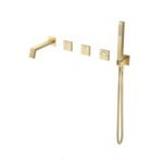 Unique Copper Wall-Mounted Bathtub Faucet With Three Handles - Image 7