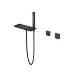 Copper Built-In Bathtub Faucet Large Panel Spout Unique Square Handle Design - Image 9